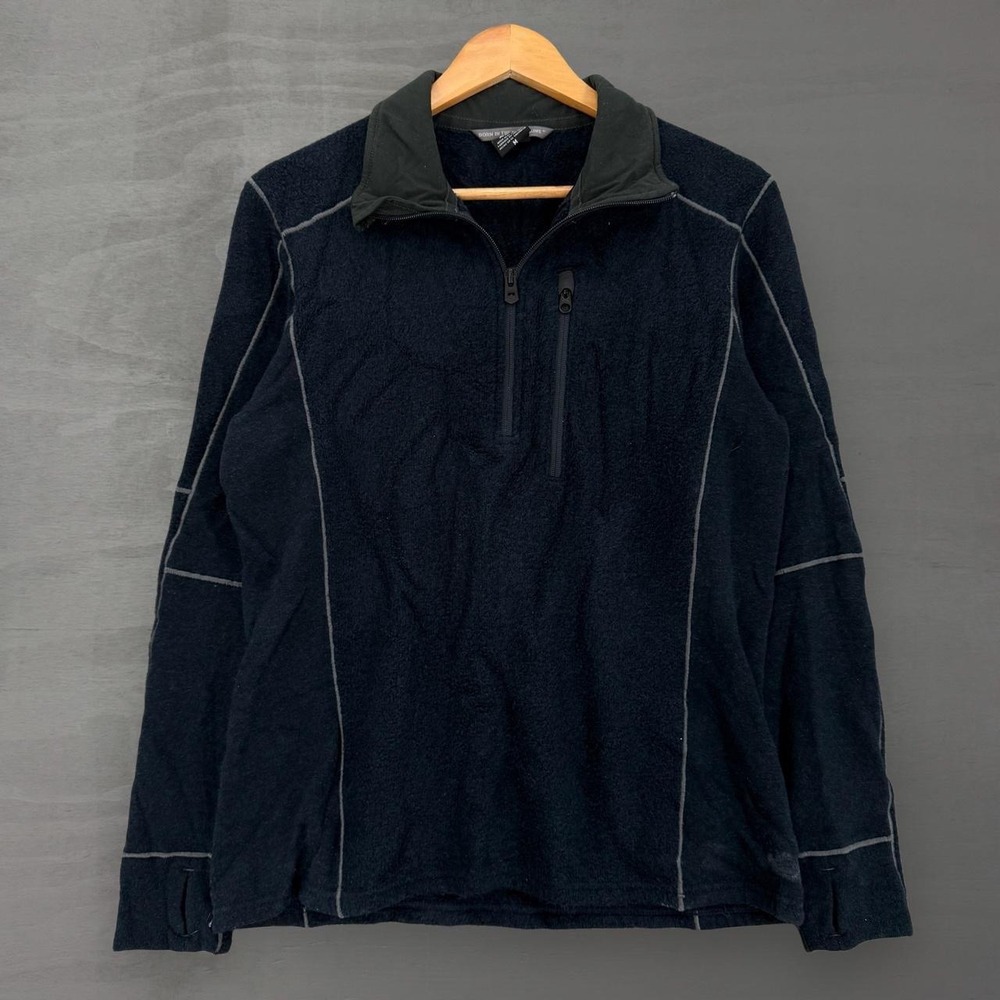 Kuhl Fleece Europa Pullover Navy Blue Quarter Zip Thumbhole Cuffs Size Medium